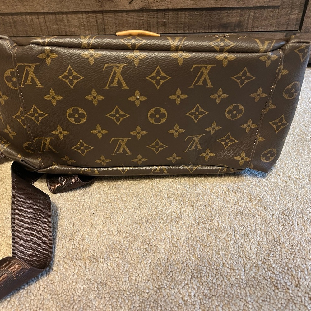 Luxury Inspired Brown Monogram Backpack Gold Hard… - image 7